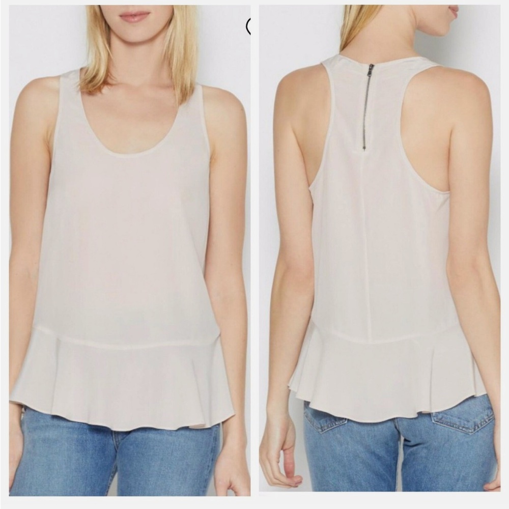 • Joie • Women’s Pink Cosma Top Blouse Peplum 100% Silk Sleeveless small